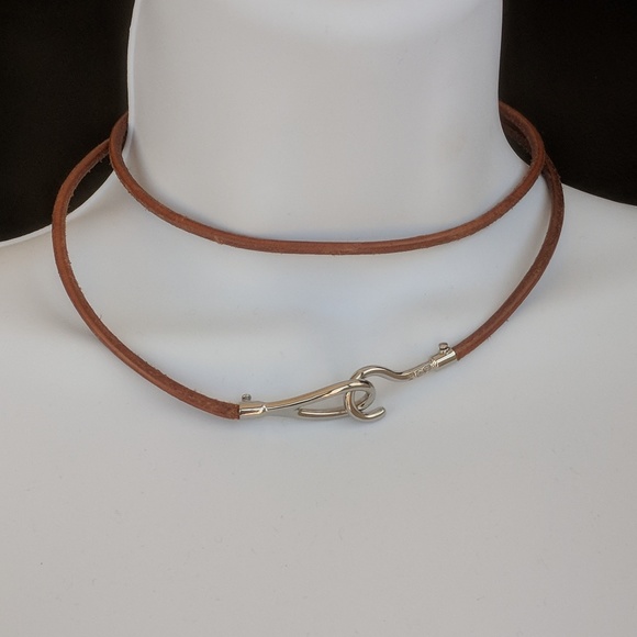 Ralph Lauren Jewelry - LEATHER & SILVER HOOK necklace bracelet belt